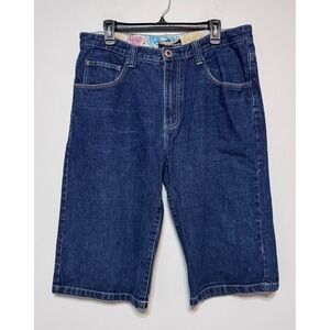 Vintage 4FATHERS Paisley Pocket Denim Shorts Size 36 Y2K Baggy Streetwear Skater